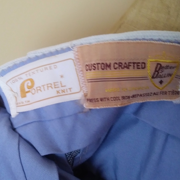 Vintage Fortrel Taylor Made, Custom Made Wedding Light Grey And Dark Blue Pants - Picture 5 of 7